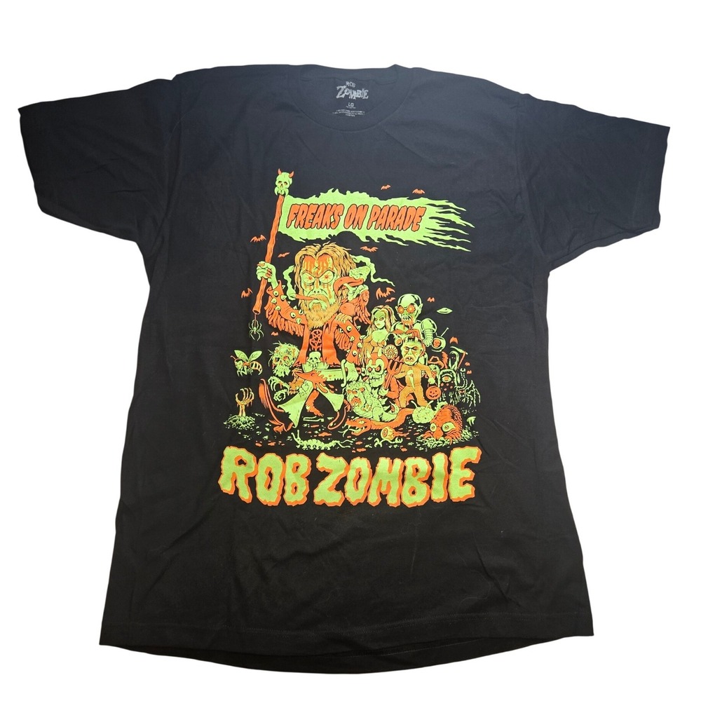 Rob Zombie Freaks on Parade Tour T-Shirt 2022 Mens Large Black Concert Tee LG
